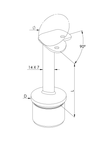 Blade 90 Deg Stem Connectors - Model 0150 CAD Drawing